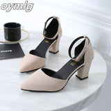 kamames version wild thick with pointed single shoes fashion comfortable high heels trend sexy high heels wedding shoes mujer