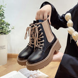 kamames Boots Chunky Boots Women Winter Shoes Cow Suede Ankle Boots Black Female Autumn Fashion Platform Booties women boots