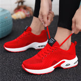 kamames Spring Korean Casual Fashion Hollow Mesh Flying Woven Air Cushion Outdoor Sports Low-Top Hiking Running Shoes