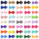 40 pcs/lot Cute Mini Hair Bows With Clip For Baby Girls Hair Clips Tie Solid Ribbon Barrettes Kids Hairpins Headwear Accessories