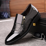 kamames kamames Shoes Factory 7529 Embroidered Leather Shoes Men's Business Leather Shoes Pointed Kit Zip Men's Shoes