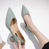 kamames kamames High Heels, Single Shoes, Korean Version Women's Shoes, Nude Pointed Heels, Thick Heels, Spring And Autumn Shoes, Lacquered Leather Work Shoes.