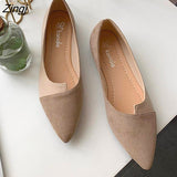 kamames Leather Shoes Splice Color Shoe Ballerina Slip On Shoes Women Flats 2023 Fashion Pointed Toe Ballet Footwear buty damskie