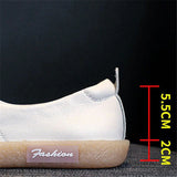 kamames pearl Paste Women Loafers Flats Fashion PU Leather Breathable Sport Casual Shoes Non-slip Hard-wearing White Shoes