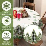 60x84 inches Festive Holiday Tablecloth - Vibrant Black and Red Plaid Rectangle Table Cover with Merry Christmas Border - Machine Woven, Washable, Stain-Resistant, Easy-Care, and Durable Polyester Fabric for Party, Picnic, and Dinner Decorations