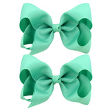 2Pcs/lot 4'' Cute Solid Grosgrain Ribbon Bowknot Hair Clips For Girls Handmade Hairpins Barrettes Headwear Kids Hair Accessories