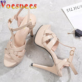 kamames 2022 New Fashion Roman Style Runway Sandals Super High Heel Waterproof Platform Wedding Shoes Summer Weave Design Women Pumps