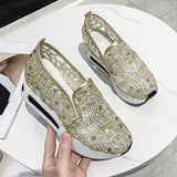 kamames And Autumn Pro-Style Summer Net Sheet Shoes With Thick Heels, Set Feet And Low Upper Casual Shoes Are Fashionable To Wear Overfoot Casual Shoes