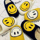 FUNNY FUNKY Winter Womens'Slippers Fluffy Faux Fur Smile Face Household Slippers Shoes for Women 2021 Indoor Female Shoes