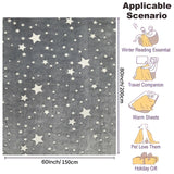 1pc Children's Luminous Throw Blanket, Star Luminous Blanket, Gift For Boys Girls Children Toddlers, Comfortable Soft Fluffy Plush Flannel Fleece Blanket, Suitable For Couch Bed School, Birthday Christmas Halloween Thanksgiving Easter Gift