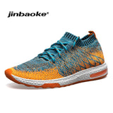 JINBAOKE Spring Summer Breathable Men's Running Shoes Breathable Lightweight Mesh Sports Shoes Cushioning Sole Male Gym Sneakers