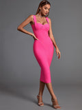 kamames Bandage Dress 2022 Women Pink Bandage Dress Elegant Sexy Evening Party Dress High Quality Summer Birthday Club Outfits