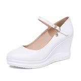 kamames Shoe Women's Slope Heel 2023 Spring New Style Waterproof Platform Pointed Work Shoes High Heel Slope Heel Cheongsam Catwalk Shoes