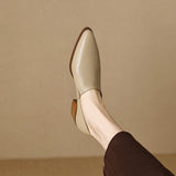 kamames kamames Heel Single Shoes Female 2024 New Pointed Deep Mouth French Small Fragrant Wind Thick With Temperament Pure Color Small Leather Shoes Female