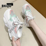 kamames Women Sneakers Slippers Breathable Mesh Casual Mules Shoes Female Fashion Sneaker Lace Up Leisure Women Vulcanize Slides