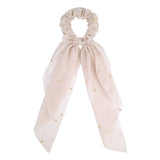 Korean Bow Long Ribbon Hair Scrunchie Chiffon Floral Print Sweet Elastic Hair Band Ponytail Hair Scarf Hair Tie Hair Accessories