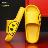 Summer Flip Flops for Couples Smile Face Slippers EVA Fashion Slides Women's Shoes Bathroom Slipper Floor Flats