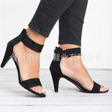 kamames Summer Popular Style Women's Sandals Large Size Women's Shoes Leopard Pattern Thin Heel Women's Sandals Direct Sale