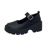 kamames kamames Mary Jane Shoes With Thick Soles Of Muffins 2023 New Style Four Seasons Fashion Almost Thin Leather Shoes