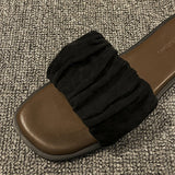 kamames Flat Slippers In The Summer Of 2024 Women Wear Flip-Flops, Flat Heels, Pregnant Women's Comfortable And Fashionable Square-Toe Shoes.