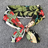 kamames Turban Girls Cartoon Print Headband Womens Multi Use Adjustable Hair Band with Metal Wire Scarf Cross Bow Hair Accessories