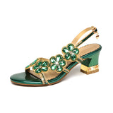 kamames Women's Sandals 2024 New High-Heeled White Crystal Wedding Shoes With Diamond Cheongsam Open Toe Bohemiaro Size Shoes