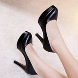 kamames Cheongsam Catwalk High Heels Women's Stilettos Black Large Size 4243 Professional Work Shoes