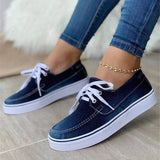 kamames Planos Canvas Shoes Women 2022 New Arrival Autumn Plus Size Lace Up Flats Women Platform Casual Shoes Zapatillas Mujer