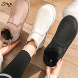 kamames Snow Boots For Women Women's Low Shoes Flat Heel Booties Ladies Winter Footwear Boots-women Luxury Designer Round Toe