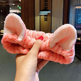 2022 New OMG Letter Coral Fleece Wash Face Bow Hairbands For Women Girls Headbands Headwear Hair Bands Turban Hair Accessories