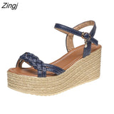 kamames Women Summer Sandals Buckle Fashion Shoes Sandals New Fashion Sandal 7.5cm Heel Outside Sandals Black Basic Sandals