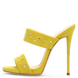 kamames Women's Hot Diamond Open-Toed Muller Shoes High-Heeled Sandals Slippers Chengdu Fashion Women's Shoes