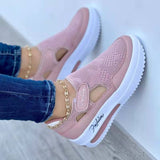 kamames kamames Size Casual Single Shoes Women's Spring And Summer New Flat Flying Weave Breathable Velcro Casual Mesh Shoes