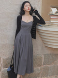 kamames New Elegant Spaghetti Strap Midi Dress Women Sexy Casual Party Fashion Clothing