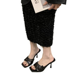 kamames kamames Summer 2024 Niche Premium Sandals With One-Line Sequined High-Heeled Sandals For Women's Shoes