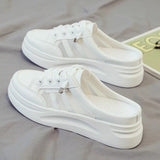 kamames kamames White Slippers Female 2024 New Mesh Breathable Baotou Platform Muffin Fashion Casual Small White Shoes