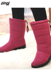 kamames Women Waterproof Snow Boots Mid-Calf Down High Bota Ladies Winter Shoes Woman Plush Insole Botas Mujer Invierno