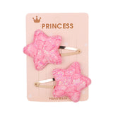 2Pcs/set Glitter Cartoon Cartoon Love Heart Crown Hair Clips For Girls Handmade Hairpins Boutique Barrette Kids Hair Accessories