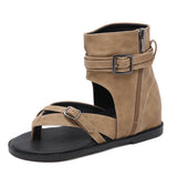 kamames New Heightened Women's Shoes With High Toes, High Heels, Retro Roman Shoes, Toe Flat-Soled Sandals In Summer