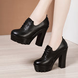 kamames Head Deep Mouth Single Shoes 2023 Autumn And Winter New Waterproof Table Thick Heels Thickened Large Muffin Women's Shoes