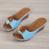 Slippers Slippers New style plus size beac flower fis mout fasion womens wedge sandals H2403266BVV