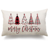 1pc Festive Contemporary Christmas Tree Pillow Cover, 12x20 Inch, Merry Christmas Single-Sided Design, Machine Washable, Zippered Polyester Throw Cushion Case for Home Couch Decor