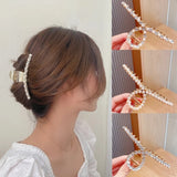 New Women Elegant Luxury Crystal Pearls Geometric Big Metal Hair Claws Sweet Headband Hair Clip Hairpin Fashion Hair Accessories