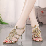 kamames The Summer Of 2024, The New Diamond Sandals For Women Wear Fashionable Open-Toed Crystal High-Heeled Shoes.