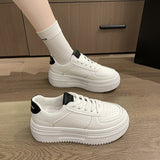 kamames kamames 2023 New Loose Cake Platform Small White Shoes Women's Leather Face Women's Single Shoes Light Casual Sports Board Shoes Women