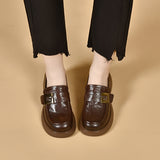 kamames kamames Shoes Women's 2024 Autumn Round Head Waterproof Platform Muffins With One Foot On Love Shoes, Small Leather Shoes, Single Shoes.