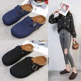 kamames kamames Slipper Summer New Style Female Flat Bottom Leisure Lazy Person Half Drag Outside Wear Frosted Personality Big Head Women's Shoes