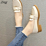 kamames And American Fashion Women's Shoes Retro Loafers Small Leather Shoes Metal Decoration Single Shoes2023