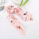 New Floral Print Streamers Scrunchies Elastic Hair Bands For Women Hair Scarf Bows Rubber Ropes Girls Hair Ties Hair Accessories