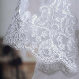 kamames White Ivory Cathedral Wedding Veil Long Lace Edge Bridal Veils Comb veli Two Layers wed veil Blusher Veil Wedding Accessories
